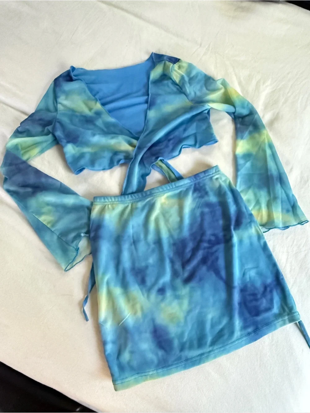 SHEIN Blue Tie-Dye Matching Set